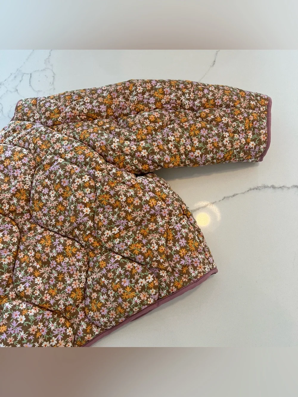 ZARA KIDS Floral Quilted Puffer Jacket - Size 1 1/2 Years